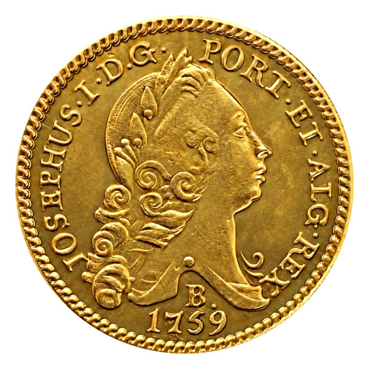 Moeda 3200 Réis 1759 - D. José I - B - Anverso