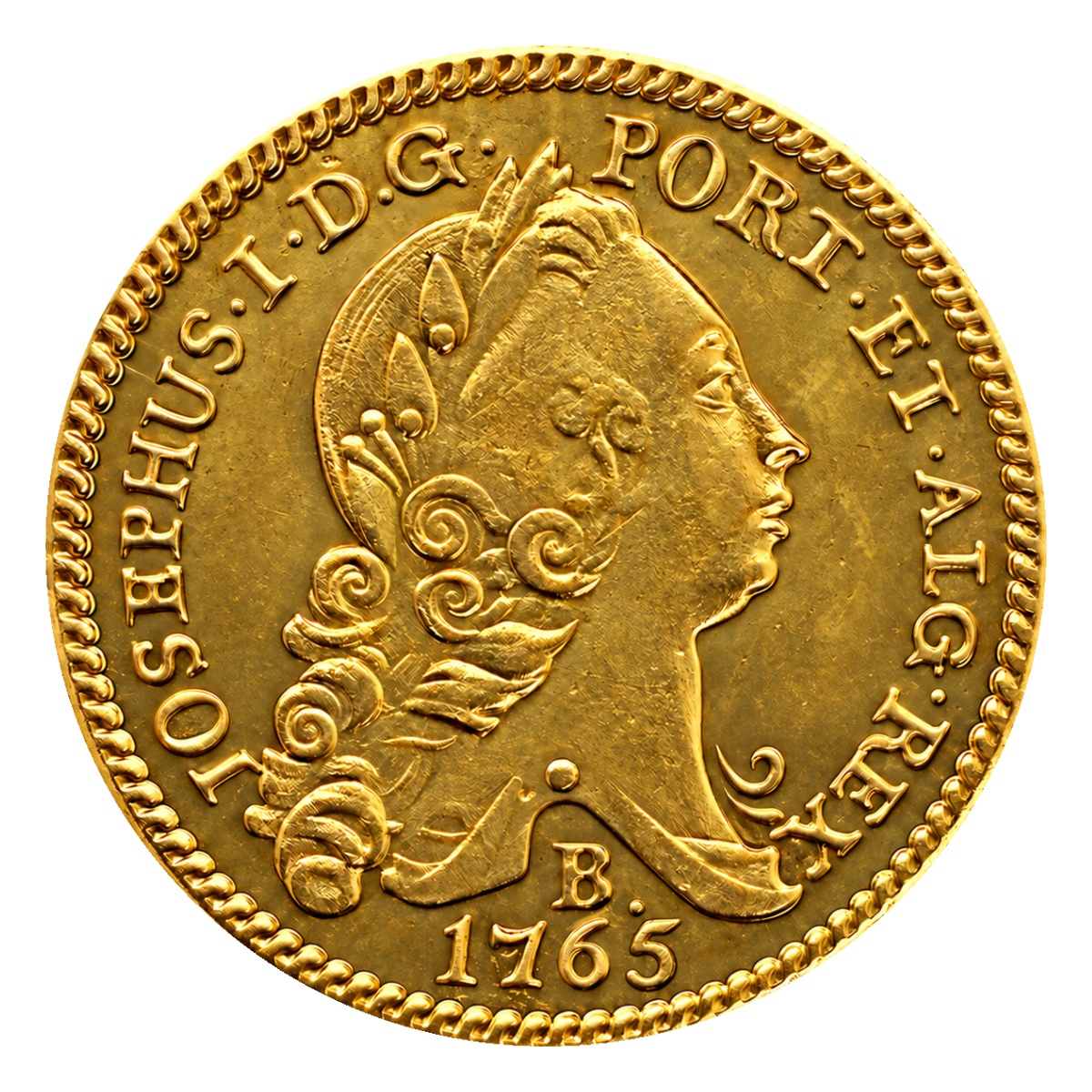 Moeda 3200 Réis 1765 - D. José I - B - Anverso