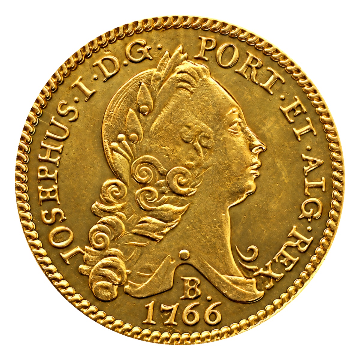 Moeda 3200 Réis 1766 - D. José I - B - Anverso