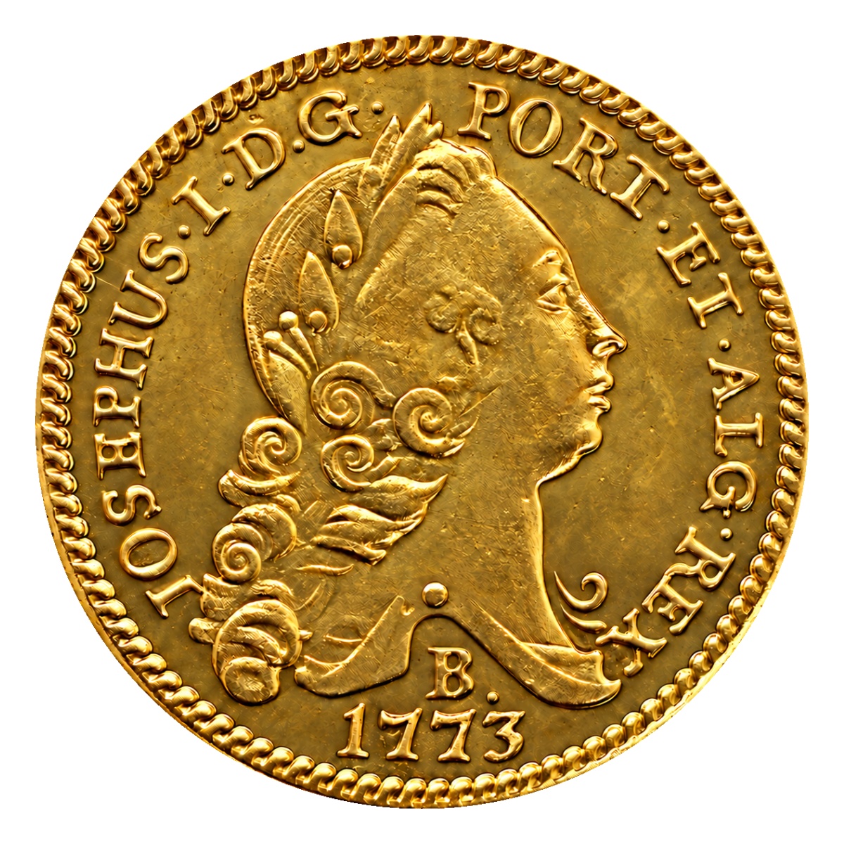 Moeda 3200 Réis 1773 - D. José I - B - Anverso