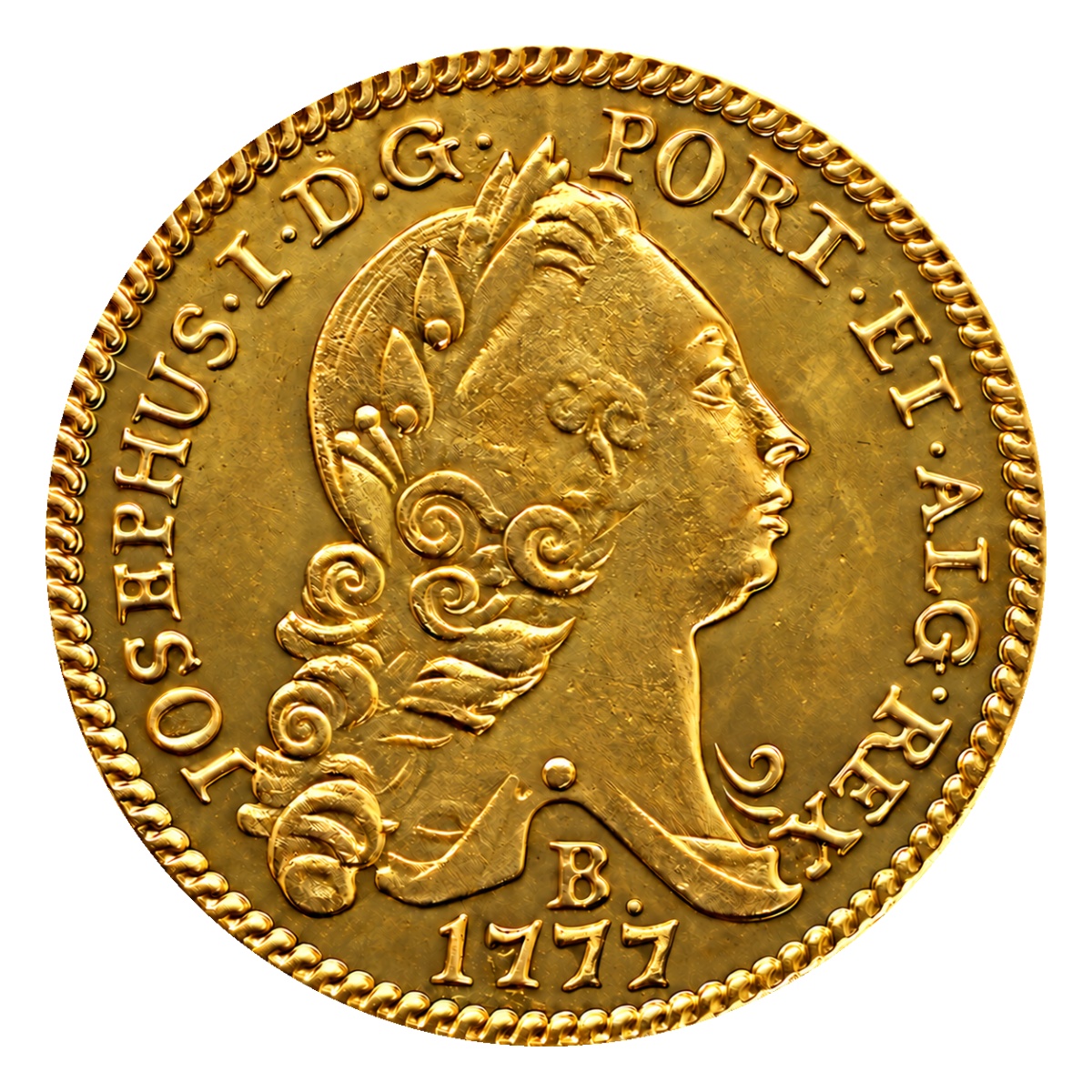 Moeda 3200 Réis 1777 - D. José I - B - Anverso