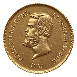 Moeda 5000 Réis 1857 – Coroa de Pérolas – ±19,0mm – NC – Souvenir