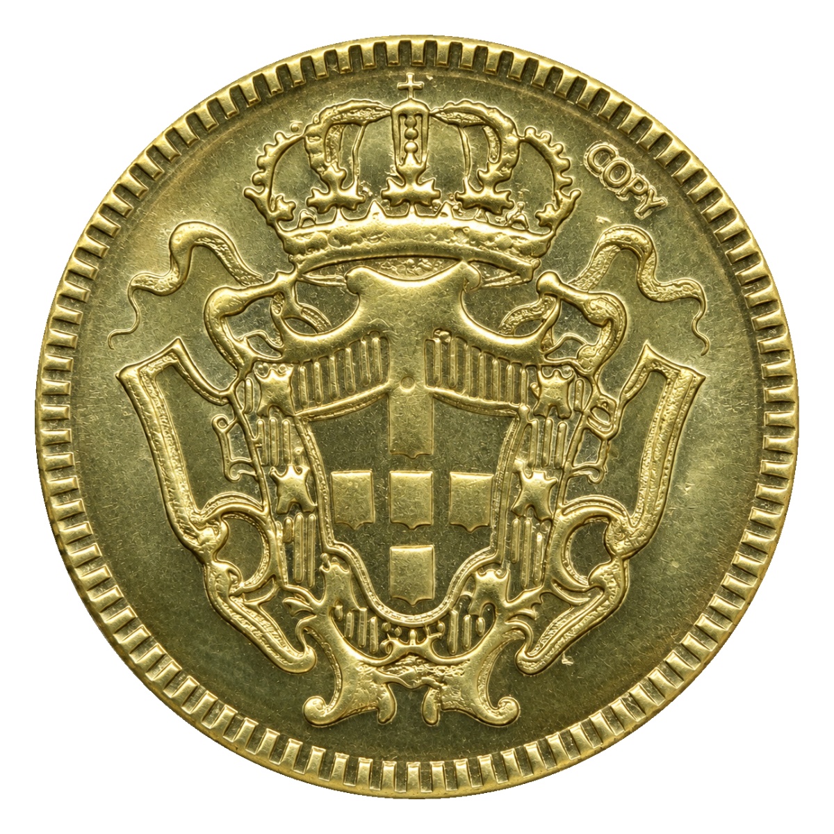 Moeda 3200 Réis 1733 - Minas Gerais - 25,0mm - Reverso