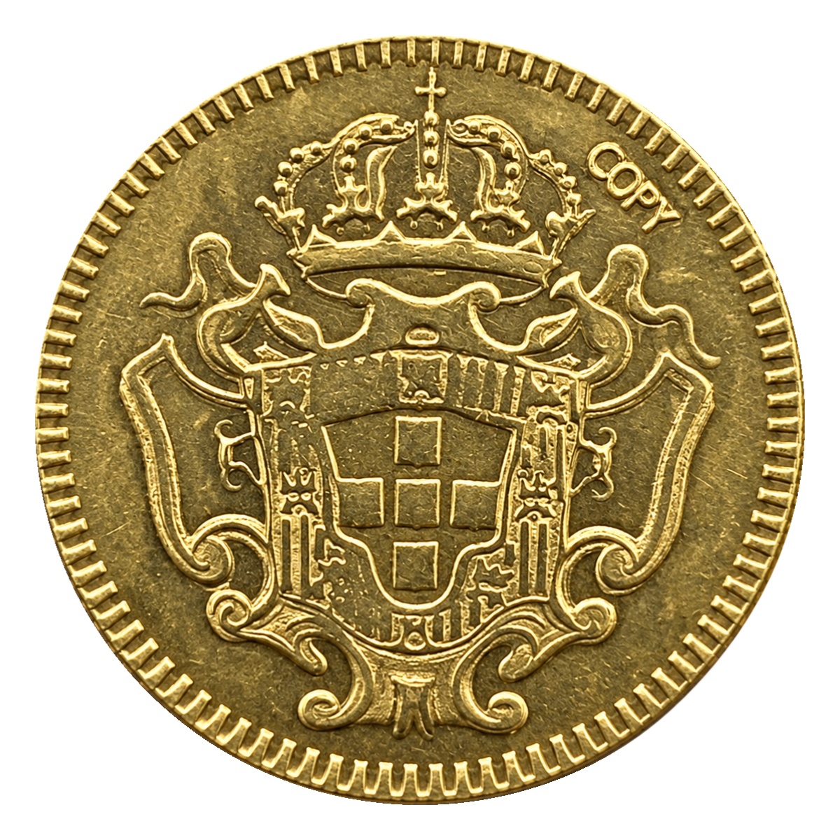Moeda 1600 Réis 1729 - Minas Gerais - 20,0mm - Reverso
