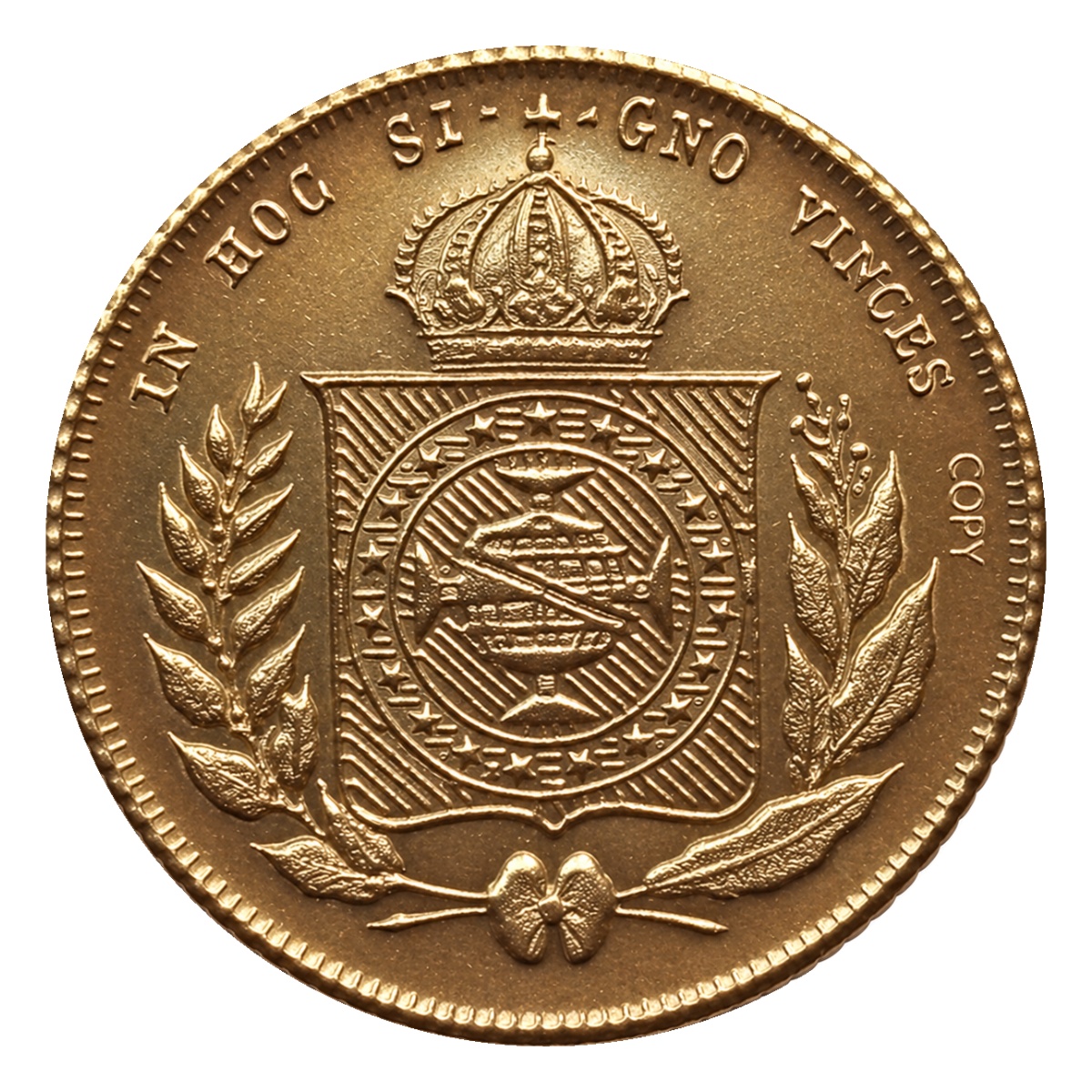Moeda 5000 Réis 1854 - D. Pedro II - Coroa de Espinhos - Reverso