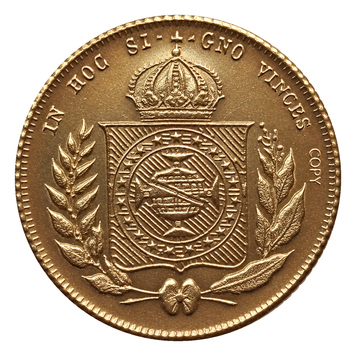 Moeda 5000 Réis 1856 - D. Pedro II - Coroa de Espinhos - Reverso