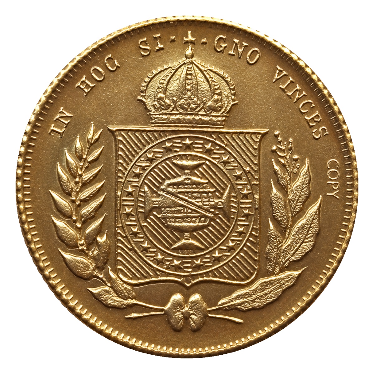 Moeda 5000 Réis 1855 - D. Pedro II - Coroa de Pérolas - Reverso